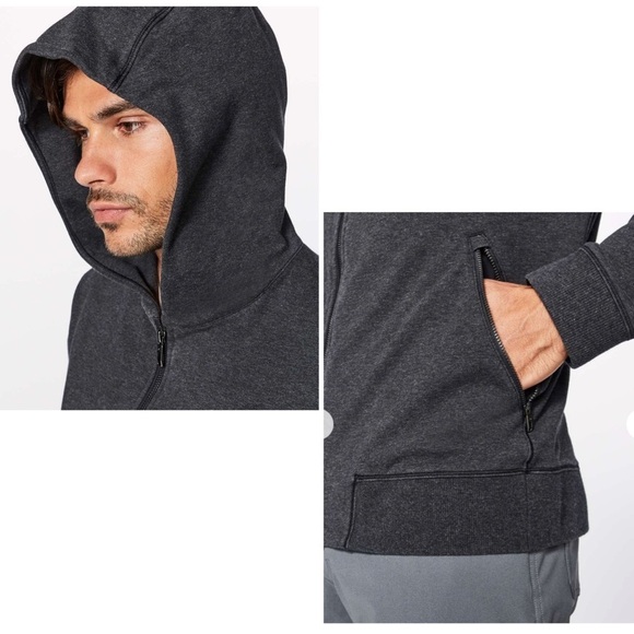 LULULEMON Cross Cut Zip up Hoodie in Heathered Black - Picture 9 of 10